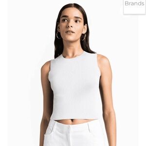 A.L.C. White Ribbed Crop Top. New without tags.